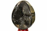 Septarian Dragon Egg Geode - Black Crystals #118727-1
